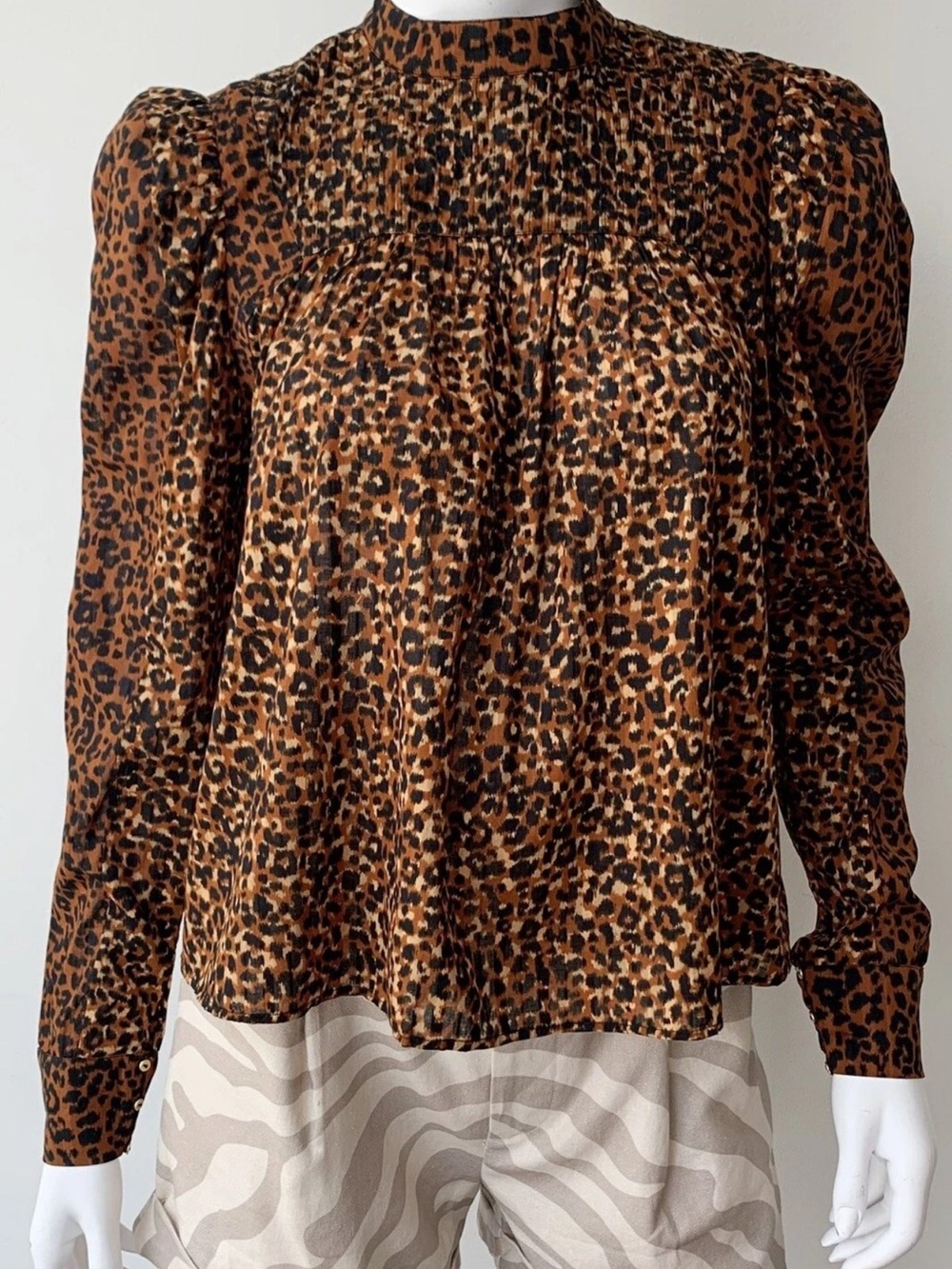 NWT Ulla Johnson Vesna blouse leopard print size 2